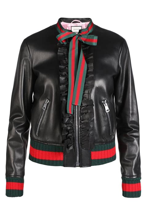 gucci leather jacket women 2015 fitted padded tufted shoulders|net a porter gucci coats.